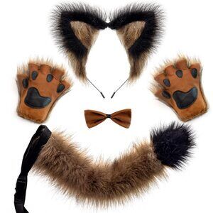 5534 Wolf Ears Tail And Glovess Set, Furry Fox Accessoriess Set